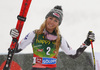 Third placed Mikaela Shiffrin of USA celebrates on the podium after the women giant slalom race of the Audi FIS Alpine skiing World cup in Soelden, Austria. First women race of the Audi FIS Alpine skiing World cup season 2018-2019 was held on Rettenbach glacier above Soelden, Austria, on Saturday, 27th of October 2018.
