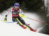 Mikaela Shiffrin of USA skiing in the first run of the women slalom race of the Audi FIS Alpine skiing World cup on Sljeme above Zagreb, Croatia. Women slalom race of the Audi FIS Alpine skiing World cup season 2018-2019 was held on Sljeme above Zagreb, Croatia, on Saturday, 5thth of January 2019.
