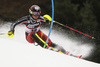 Erin Mielzynski of Canada skiing in the first run of the women slalom race of the Audi FIS Alpine skiing World cup on Sljeme above Zagreb, Croatia. Women slalom race of the Audi FIS Alpine skiing World cup season 2018-2019 was held on Sljeme above Zagreb, Croatia, on Saturday, 5thth of January 2019.
