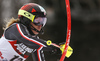 Erin Mielzynski of Canada skiing in the first run of the women slalom race of the Audi FIS Alpine skiing World cup on Sljeme above Zagreb, Croatia. Women slalom race of the Audi FIS Alpine skiing World cup season 2018-2019 was held on Sljeme above Zagreb, Croatia, on Saturday, 5thth of January 2019.
