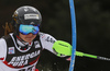 Katharina Huber of Austria skiing in the first run of the women slalom race of the Audi FIS Alpine skiing World cup on Sljeme above Zagreb, Croatia. Women slalom race of the Audi FIS Alpine skiing World cup season 2018-2019 was held on Sljeme above Zagreb, Croatia, on Saturday, 5thth of January 2019.
