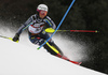 Magdalena Fjaellstroem of Sweden skiing in the first run of the women slalom race of the Audi FIS Alpine skiing World cup on Sljeme above Zagreb, Croatia. Women slalom race of the Audi FIS Alpine skiing World cup season 2018-2019 was held on Sljeme above Zagreb, Croatia, on Saturday, 5thth of January 2019.
