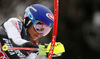 Mikaela Shiffrin of USA skiing in the first run of the women slalom race of the Audi FIS Alpine skiing World cup on Sljeme above Zagreb, Croatia. Women slalom race of the Audi FIS Alpine skiing World cup season 2018-2019 was held on Sljeme above Zagreb, Croatia, on Saturday, 5th of January 2019.
