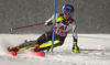 Mikaela Shiffrin of USA skiing in the first run of the women slalom race of the Audi FIS Alpine skiing World cup Flachau, Austria. Women slalom race of the Audi FIS Alpine skiing World cup season 2018-2019 was held Flachau, Austria, on Tuesday, 8th of January 2019.
