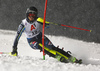 Emelie Wikstroem of Sweden skiing in the first run of the women slalom race of the Audi FIS Alpine skiing World cup Flachau, Austria. Women slalom race of the Audi FIS Alpine skiing World cup season 2018-2019 was held Flachau, Austria, on Tuesday, 8th of January 2019.
