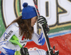 Winner Petra Vlhova of Slovakia reacts in finish of the second run of the women slalom race of the Audi FIS Alpine skiing World cup Flachau, Austria. Women slalom race of the Audi FIS Alpine skiing World cup season 2018-2019 was held Flachau, Austria, on Tuesday, 8th of January 2019.
