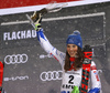 Winner  Petra Vlhova of Slovakia  celebrates on the podium after the women slalom race of the Audi FIS Alpine skiing World cup Flachau, Austria. Women slalom race of the Audi FIS Alpine skiing World cup season 2018-2019 was held Flachau, Austria, on Tuesday, 8th of January 2019.
