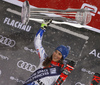 Winner  Petra Vlhova of Slovakia  celebrates on the podium after the women slalom race of the Audi FIS Alpine skiing World cup Flachau, Austria. Women slalom race of the Audi FIS Alpine skiing World cup season 2018-2019 was held Flachau, Austria, on Tuesday, 8th of January 2019.
