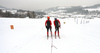 Swix technicians testing waxes and skis before beginning of Kitzbuehel World Cup races. Ski testing was done small ski hill in Reith bei Kitzbuehel on early Thursday morning of 24th of January 2019.
