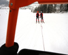 Swix technicians testing waxes and skis before beginning of Kitzbuehel World Cup races. Ski testing was done small ski hill in Reith bei Kitzbuehel on early Thursday morning of 24th of January 2019.
