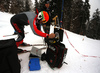 Swix technicians testing waxes and skis before beginning of Kitzbuehel World Cup races. Ski testing was done small ski hill in Reith bei Kitzbuehel on early Thursday morning of 24th of January 2019.
