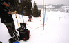 Swix technicians testing waxes and skis before beginning of Kitzbuehel World Cup races. Ski testing was done small ski hill in Reith bei Kitzbuehel on early Thursday morning of 24th of January 2019.
