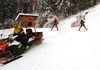 Swix technicians testing waxes and skis before beginning of Kitzbuehel World Cup races. Ski testing was done small ski hill in Reith bei Kitzbuehel on early Thursday morning of 24th of January 2019.
