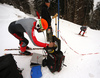 Swix technicians testing waxes and skis before beginning of Kitzbuehel World Cup races. Ski testing was done small ski hill in Reith bei Kitzbuehel on early Thursday morning of 24th of January 2019.
