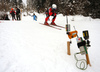 Swix technicians testing waxes and skis before beginning of Kitzbuehel World Cup races. Ski testing was done small ski hill in Reith bei Kitzbuehel on early Thursday morning of 24th of January 2019.
