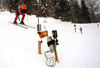 Swix technicians testing waxes and skis before beginning of Kitzbuehel World Cup races. Ski testing was done small ski hill in Reith bei Kitzbuehel on early Thursday morning of 24th of January 2019.
