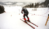 Swix technicians testing waxes and skis before beginning of Kitzbuehel World Cup races. Ski testing was done small ski hill in Reith bei Kitzbuehel on early Thursday morning of 24th of January 2019.
