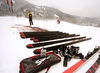 Swix technicians testing waxes and skis before beginning of Kitzbuehel World Cup races. Ski testing was done small ski hill in Reith bei Kitzbuehel on early Thursday morning of 24th of January 2019.
