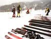 Swix technicians testing waxes and skis before beginning of Kitzbuehel World Cup races. Ski testing was done small ski hill in Reith bei Kitzbuehel on early Thursday morning of 24th of January 2019.
