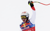 Second placed Beat Feuz of Switzerland reacts in finish of the men downhill race of the Audi FIS Alpine skiing World cup Kitzbuehel, Austria. Men downhill Hahnenkamm race of the Audi FIS Alpine skiing World cup season 2018-2019 was held Kitzbuehel, Austria, on Friday, 25th of January 2019.
