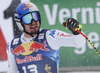 Winner Dominik Paris of Italy reacts in finish of the men downhill race of the Audi FIS Alpine skiing World cup Kitzbuehel, Austria. Men downhill Hahnenkamm race of the Audi FIS Alpine skiing World cup season 2018-2019 was held Kitzbuehel, Austria, on Friday, 25th of January 2019.
