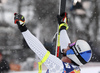 Winner Dominik Paris of Italy reacts in finish of the men downhill race of the Audi FIS Alpine skiing World cup Kitzbuehel, Austria. Men downhill Hahnenkamm race of the Audi FIS Alpine skiing World cup season 2018-2019 was held Kitzbuehel, Austria, on Friday, 25th of January 2019.
