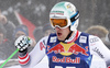 Third placed Otmar Striedinger of Austria reacts in finish of the men downhill race of the Audi FIS Alpine skiing World cup Kitzbuehel, Austria. Men downhill Hahnenkamm race of the Audi FIS Alpine skiing World cup season 2018-2019 was held Kitzbuehel, Austria, on Friday, 25th of January 2019.
