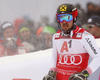 Marcel Hirscher of Austria reacts in finish of the second run of men slalom race of the Audi FIS Alpine skiing World cup Kitzbuehel, Austria. Men slalom Hahnenkamm race of the Audi FIS Alpine skiing World cup season 2018-2019 was held Kitzbuehel, Austria, on Saturday, 26th of January 2019.
