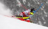 Manuel Feller of Austria skiing during first run of men slalom race of the Audi FIS Alpine skiing World cup Kitzbuehel, Austria. Men slalom Hahnenkamm race of the Audi FIS Alpine skiing World cup season 2018-2019 was held Kitzbuehel, Austria, on Saturday, 26th of January 2019.
