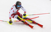 Manuel Feller of Austria skiing during first run of men slalom race of the Audi FIS Alpine skiing World cup Kitzbuehel, Austria. Men slalom Hahnenkamm race of the Audi FIS Alpine skiing World cup season 2018-2019 was held Kitzbuehel, Austria, on Saturday, 26th of January 2019.
