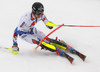 Clement Noel of France skiing during first run of men slalom race of the Audi FIS Alpine skiing World cup Kitzbuehel, Austria. Men slalom Hahnenkamm race of the Audi FIS Alpine skiing World cup season 2018-2019 was held Kitzbuehel, Austria, on Saturday, 26th of January 2019.
