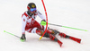 Marcel Hirscher of Austria skiing during first run of men slalom race of the Audi FIS Alpine skiing World cup Kitzbuehel, Austria. Men slalom Hahnenkamm race of the Audi FIS Alpine skiing World cup season 2018-2019 was held Kitzbuehel, Austria, on Saturday, 26th of January 2019.
