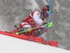Marcel Hirscher of Austria skiing during first run of men slalom race of the Audi FIS Alpine skiing World cup Kitzbuehel, Austria. Men slalom Hahnenkamm race of the Audi FIS Alpine skiing World cup season 2018-2019 was held Kitzbuehel, Austria, on Saturday, 26th of January 2019.
