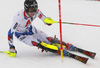 Clement Noel of France skiing during first run of men slalom race of the Audi FIS Alpine skiing World cup Kitzbuehel, Austria. Men slalom Hahnenkamm race of the Audi FIS Alpine skiing World cup season 2018-2019 was held Kitzbuehel, Austria, on Saturday, 26th of January 2019.
