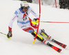 Ramon Zenhaeusern of Switzerland skiing during first run of men slalom race of the Audi FIS Alpine skiing World cup Kitzbuehel, Austria. Men slalom Hahnenkamm race of the Audi FIS Alpine skiing World cup season 2018-2019 was held Kitzbuehel, Austria, on Saturday, 26th of January 2019.
