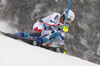 Victor Muffat-Jeandet of France skiing during first run of men slalom race of the Audi FIS Alpine skiing World cup Kitzbuehel, Austria. Men slalom Hahnenkamm race of the Audi FIS Alpine skiing World cup season 2018-2019 was held Kitzbuehel, Austria, on Saturday, 26th of January 2019.
