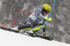 Mattias Hargin of Sweden skiing during first run of men slalom race of the Audi FIS Alpine skiing World cup Kitzbuehel, Austria. Men slalom Hahnenkamm race of the Audi FIS Alpine skiing World cup season 2018-2019 was held Kitzbuehel, Austria, on Saturday, 26th of January 2019.
