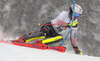 Istok Rodes of Croatia skiing during first run of men slalom race of the Audi FIS Alpine skiing World cup Kitzbuehel, Austria. Men slalom Hahnenkamm race of the Audi FIS Alpine skiing World cup season 2018-2019 was held Kitzbuehel, Austria, on Saturday, 26th of January 2019.
