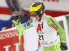 Stefan Hadalin of Slovenia reacts in finish of the second run of men slalom race of the Audi FIS Alpine skiing World cup Kitzbuehel, Austria. Men slalom Hahnenkamm race of the Audi FIS Alpine skiing World cup season 2018-2019 was held Kitzbuehel, Austria, on Saturday, 26th of January 2019.
