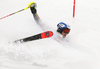 Linus Strasser of Germany skiing during first run of men slalom race of the Audi FIS Alpine skiing World cup Kitzbuehel, Austria. Men slalom Hahnenkamm race of the Audi FIS Alpine skiing World cup season 2018-2019 was held Kitzbuehel, Austria, on Saturday, 26th of January 2019.
