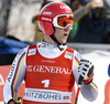 Josef Ferstl of Germany reacts in finish of the super-g race of the Audi FIS Alpine skiing World cup Kitzbuehel, Austria. Men super-g Hahnenkamm race of the Audi FIS Alpine skiing World cup season 2018-2019 was held Kitzbuehel, Austria, on Sunday, 27th of January 2019.
