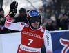 Fifth placed Matthias Mayer of Austria reacts in finish of the super-g race of the Audi FIS Alpine skiing World cup Kitzbuehel, Austria. Men super-g Hahnenkamm race of the Audi FIS Alpine skiing World cup season 2018-2019 was held Kitzbuehel, Austria, on Sunday, 27th of January 2019.
