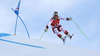 Hannes Reichelt of Austria skiing during super-g race of the Audi FIS Alpine skiing World cup Kitzbuehel, Austria. Men super-g Hahnenkamm race of the Audi FIS Alpine skiing World cup season 2018-2019 was held Kitzbuehel, Austria, on Sunday, 27th of January 2019.
