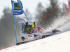 Marco Odermatt of Switzerland skiing during the first run of the men giant slalom race of the Audi FIS Alpine skiing World cup in Kranjska Gora, Slovenia. Men giant slalom race of the Audi FIS Alpine skiing World cup season 2018-2019 was held on Podkoren course in Kranjska Gora, Slovenia, on Saturday, 9th of March 2019.
