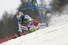 Elia Zurbriggen of Switzerland skiing during the first run of the men giant slalom race of the Audi FIS Alpine skiing World cup in Kranjska Gora, Slovenia. Men giant slalom race of the Audi FIS Alpine skiing World cup season 2018-2019 was held on Podkoren course in Kranjska Gora, Slovenia, on Saturday, 9th of March 2019.
