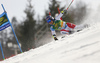 Cedric Noger of Switzerland skiing during the first run of the men giant slalom race of the Audi FIS Alpine skiing World cup in Kranjska Gora, Slovenia. Men giant slalom race of the Audi FIS Alpine skiing World cup season 2018-2019 was held on Podkoren course in Kranjska Gora, Slovenia, on Saturday, 9th of March 2019.
