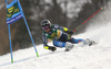 Mattias Roenngren of Sweden skiing during the first run of the men giant slalom race of the Audi FIS Alpine skiing World cup in Kranjska Gora, Slovenia. Men giant slalom race of the Audi FIS Alpine skiing World cup season 2018-2019 was held on Podkoren course in Kranjska Gora, Slovenia, on Saturday, 9th of March 2019.
