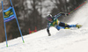 Gustav Lundbaeck of Sweden skiing during the first run of the men giant slalom race of the Audi FIS Alpine skiing World cup in Kranjska Gora, Slovenia. Men giant slalom race of the Audi FIS Alpine skiing World cup season 2018-2019 was held on Podkoren course in Kranjska Gora, Slovenia, on Saturday, 9th of March 2019.
