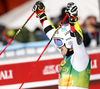 Marco Odermatt of Switzerland reacts in finish of the second run of the men giant slalom race of the Audi FIS Alpine skiing World cup in Kranjska Gora, Slovenia. Men giant slalom race of the Audi FIS Alpine skiing World cup season 2018-2019 was held on Podkoren course in Kranjska Gora, Slovenia, on Saturday, 9th of March 2019.
