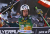 Second placed Rasmus Windingstad of Norway celebrating after the men giant slalom race of the Audi FIS Alpine skiing World cup in Kranjska Gora, Slovenia. Men giant slalom race of the Audi FIS Alpine skiing World cup season 2018-2019 was held on Podkoren course in Kranjska Gora, Slovenia, on Saturday, 9th of March 2019.
